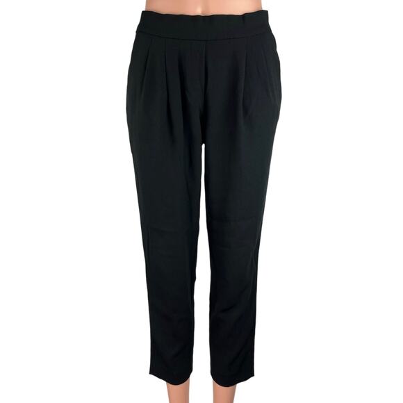 Aritzia Pants - Aritzia Babaton Black Mid Rise Pull On Straight Leg Cropped Casual Pants Size 0